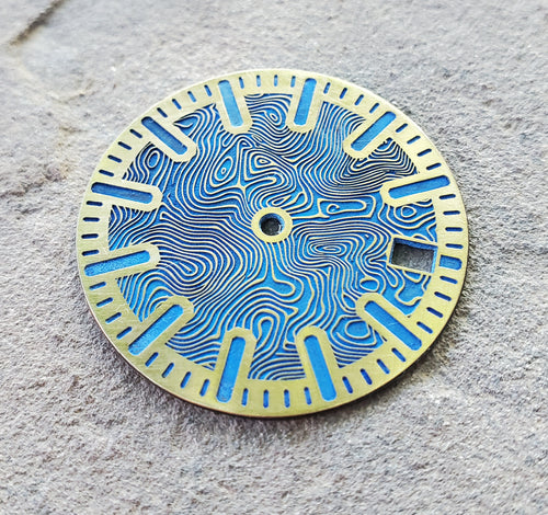 Topographic Map with NH35 on 3 - Blue